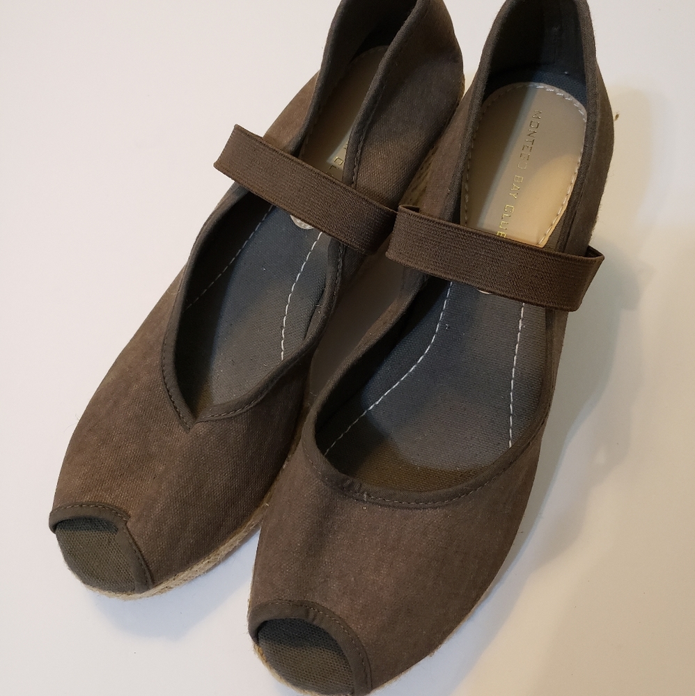 Montego Bay Club Espadrille Wedges Gray Size 9